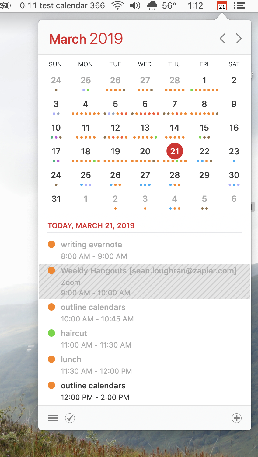 Macbook calendar app